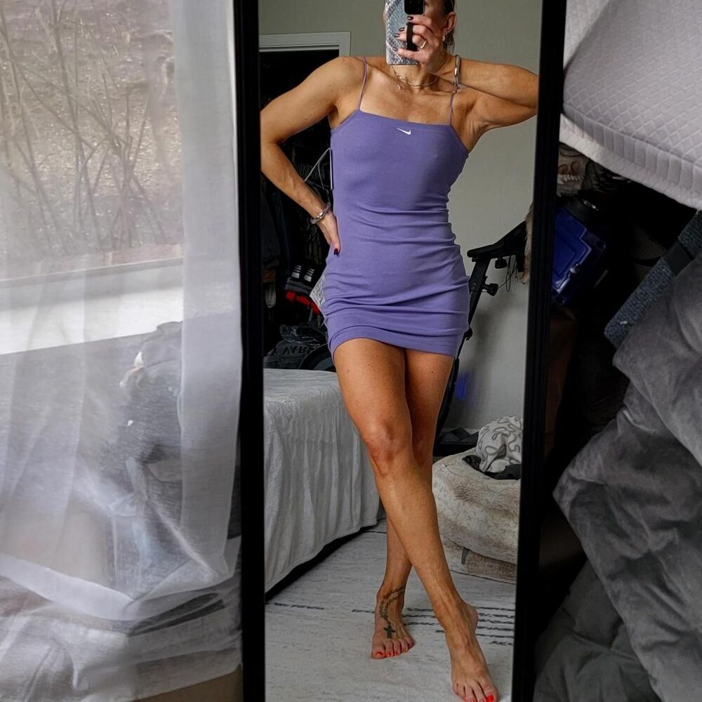 NWT NIKE chill-knit women's tight cami dress